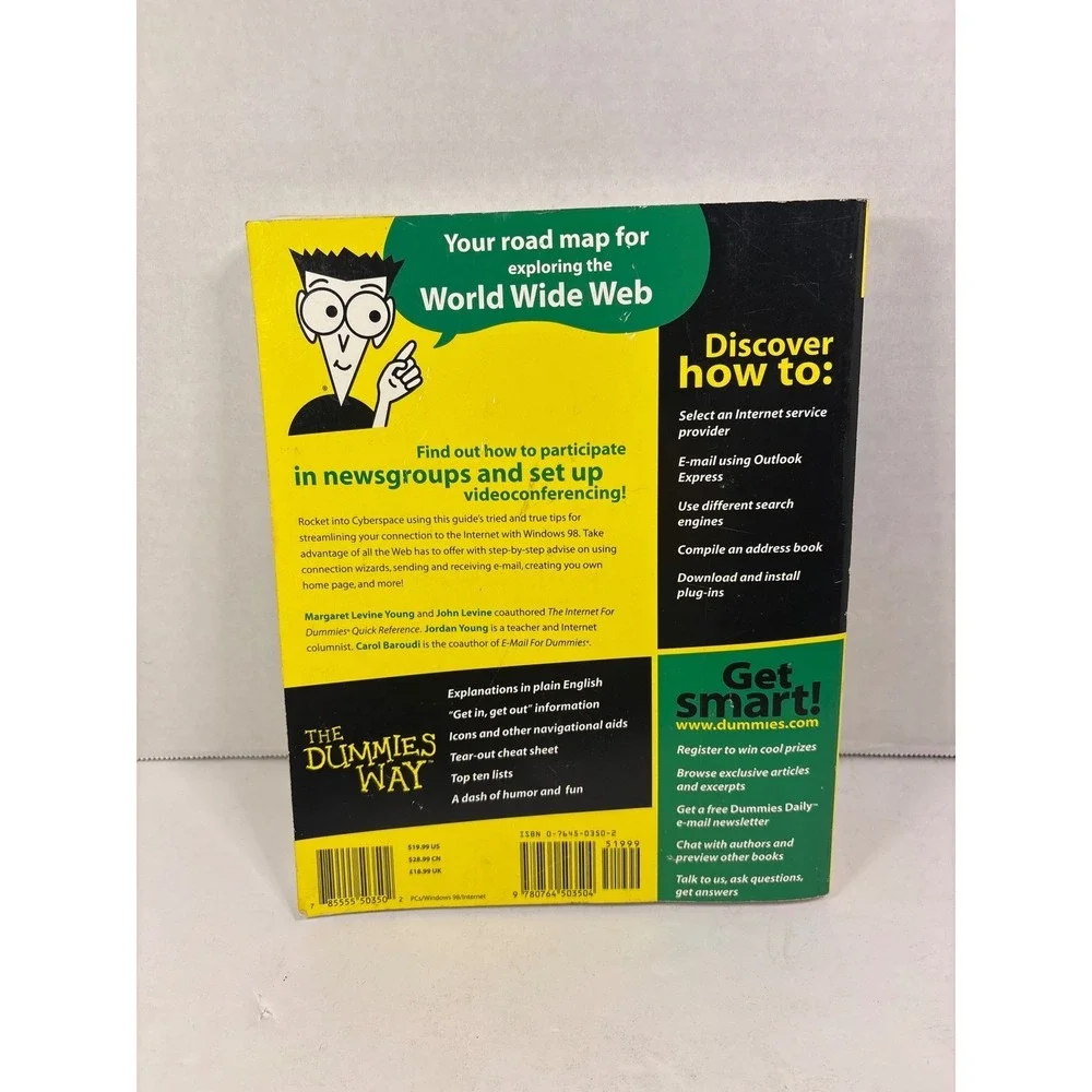 The Internet For Windows 98 For Dummies Vintage Tech Guide Book 1998 IDG Books